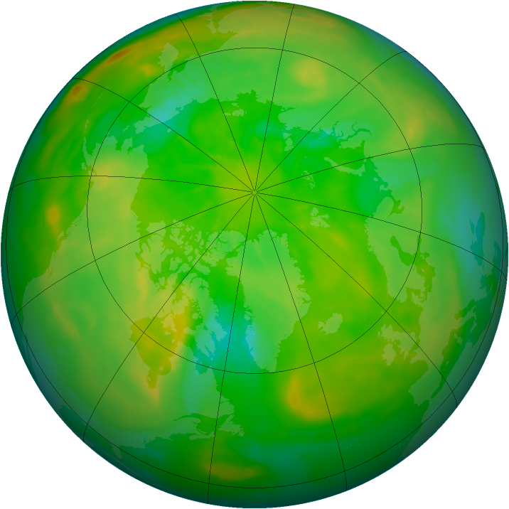 Arctic ozone map for 13 June 2012